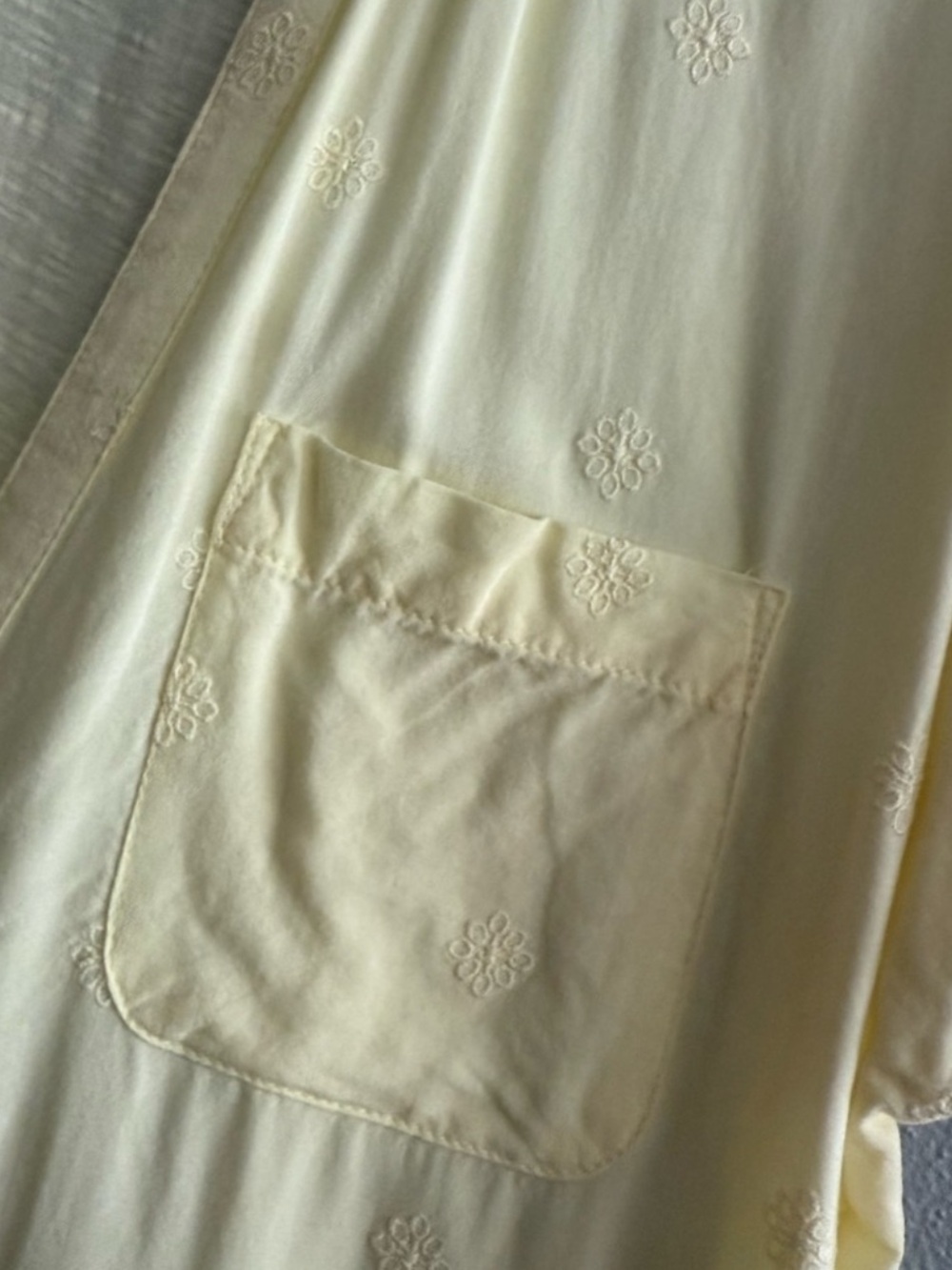 Lucky Brand Short Sleeve Button Down Blouse 100% Cotton Split Neck Yellow Size M - Picture 5 of 10